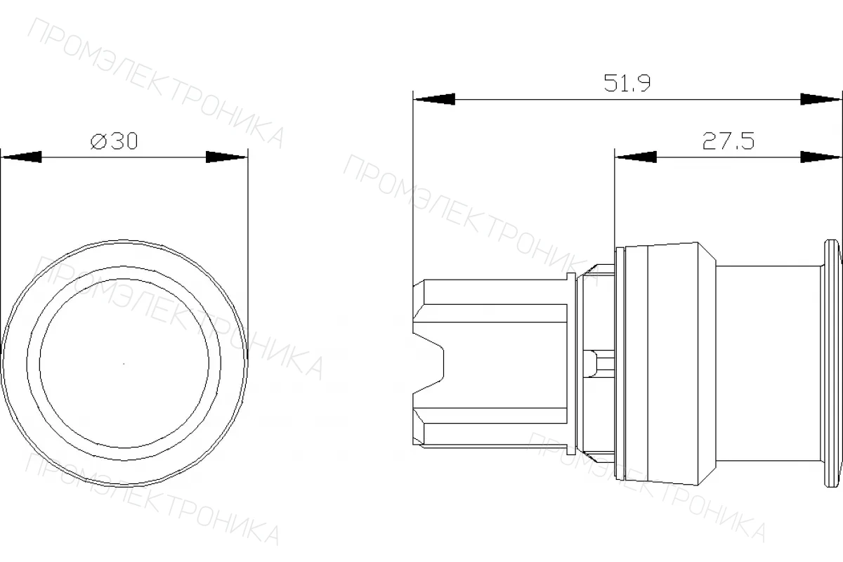 Siemens 3SU1030-1AD10-0AA0 — Актуатор грибовидной кнопки