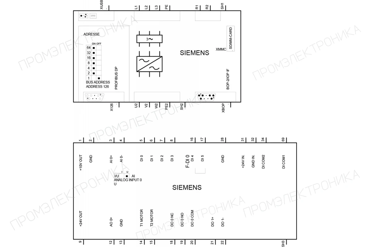 Siemens 6SL3210-1KE17-5AF1 — Компактные преобразователи SINAMICS G120C