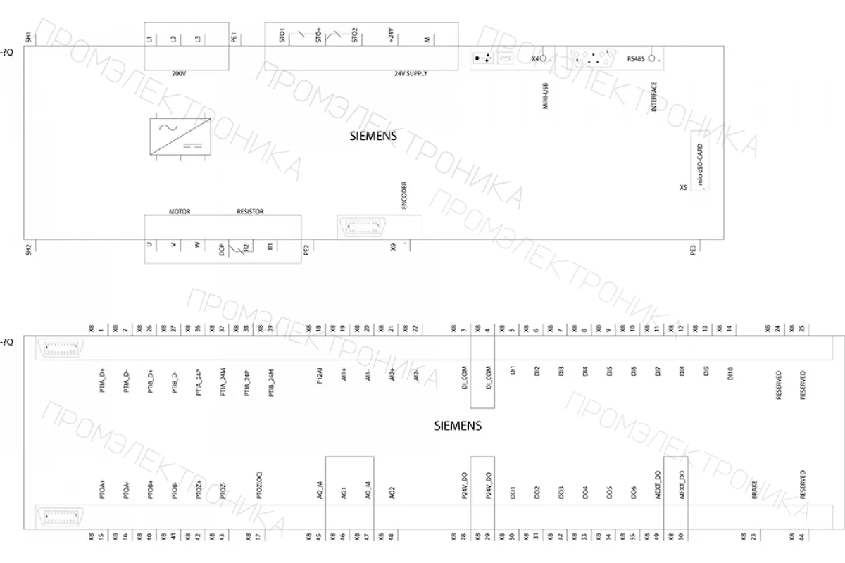 Siemens 6SL3210-5FB10-4UA1 — Sinamics v90 входное напряжение