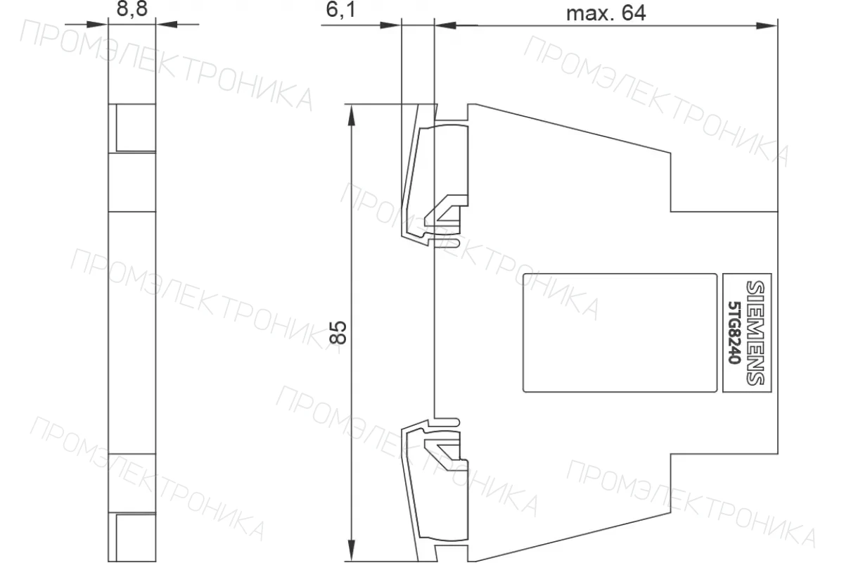 Siemens 5TG8066 — Кнопки 5TE4 8, установочная глубина 70мм