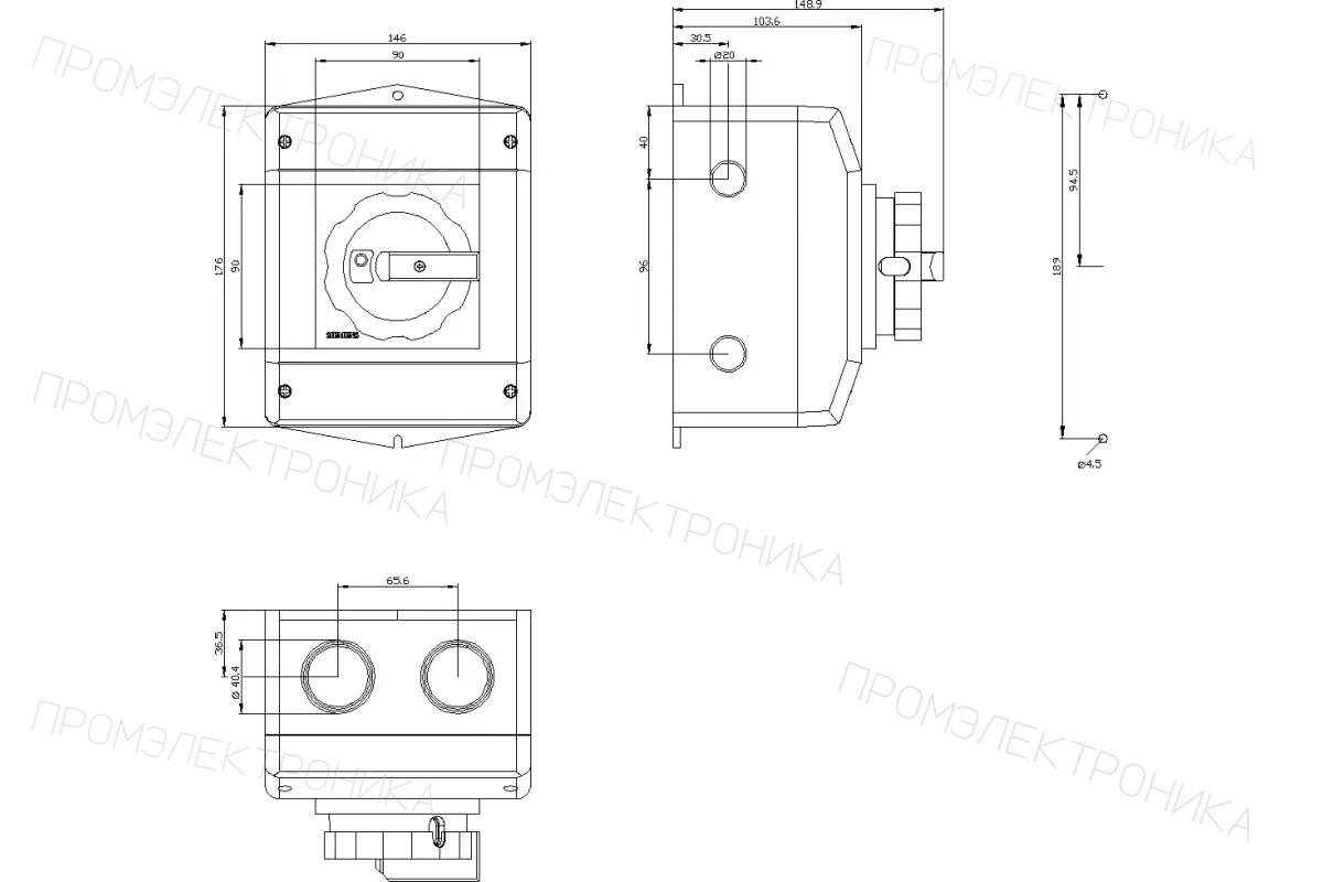 Siemens 3LD2165-3VB51 — Главный выключатель