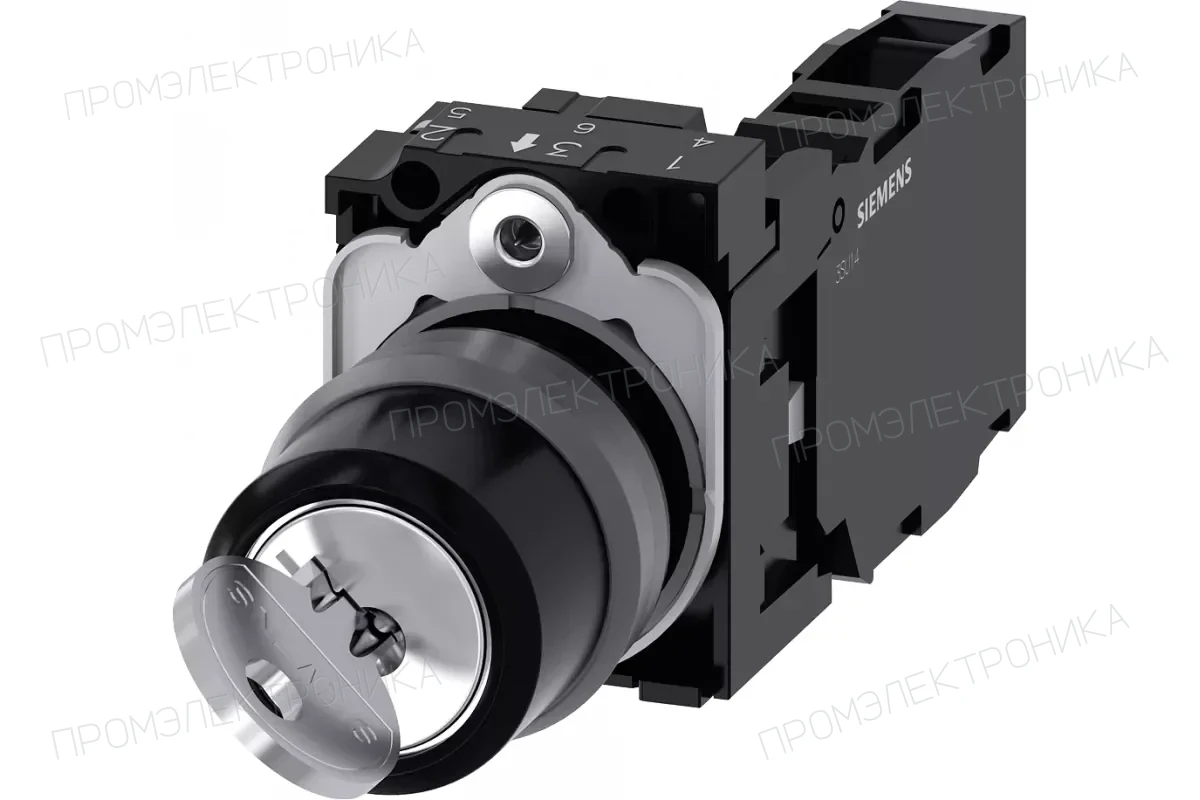 Siemens 3SU1130-4BF11-3BA0 — Поворотный переключатель с ключом ronis