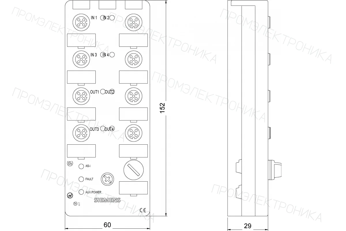 Siemens 3RK1400-0CE10-0AA2 — КОММУНИКАЦИОННЫЙ МОДУЛЬ LOGO! CM ДЛЯ ПОДКЛ