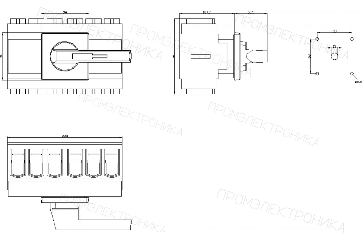Siemens 3LD2305-1TL13 — Главный контрольный выключатель