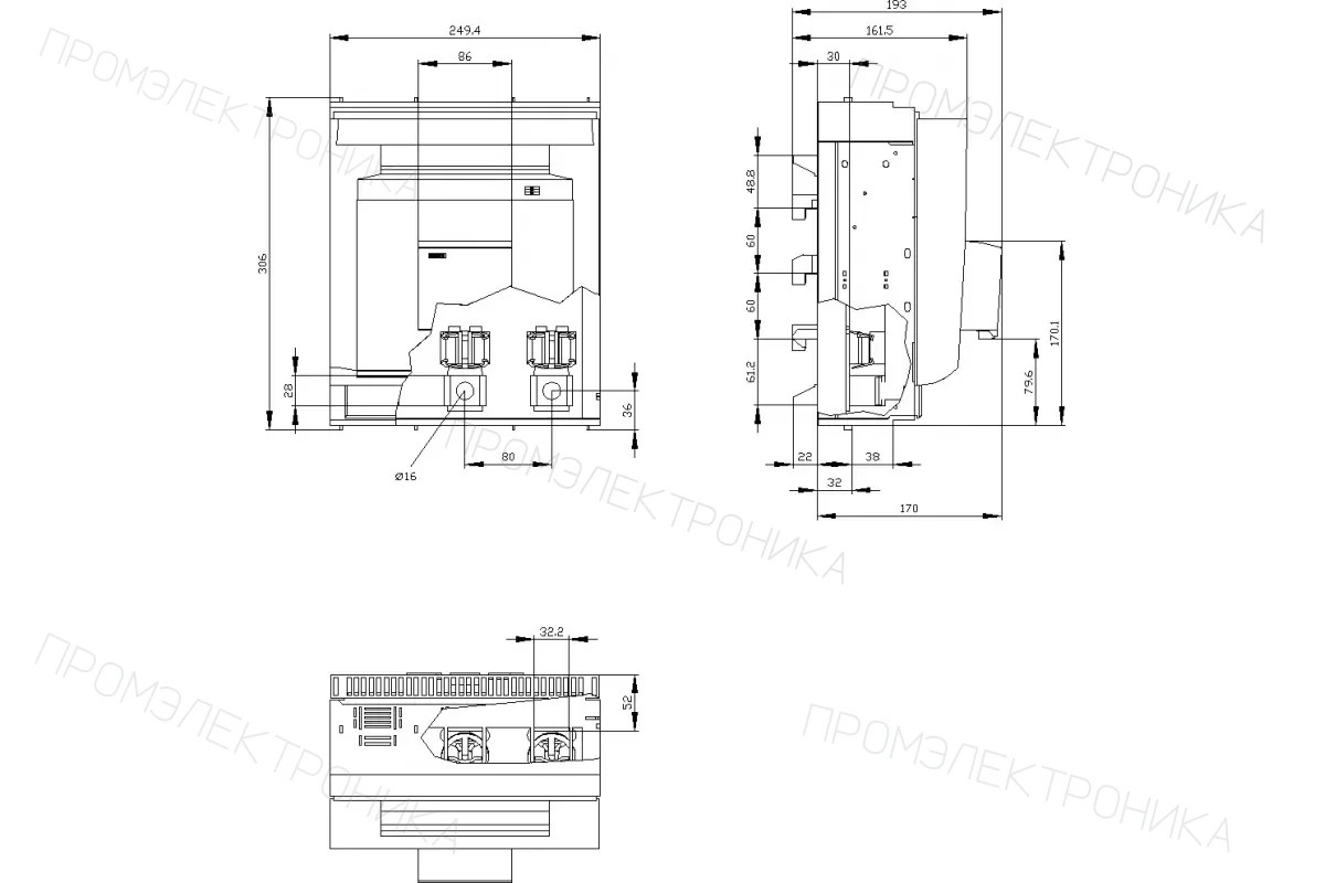 Siemens 3NP1163-1JC21 — Установка на монтажной панели