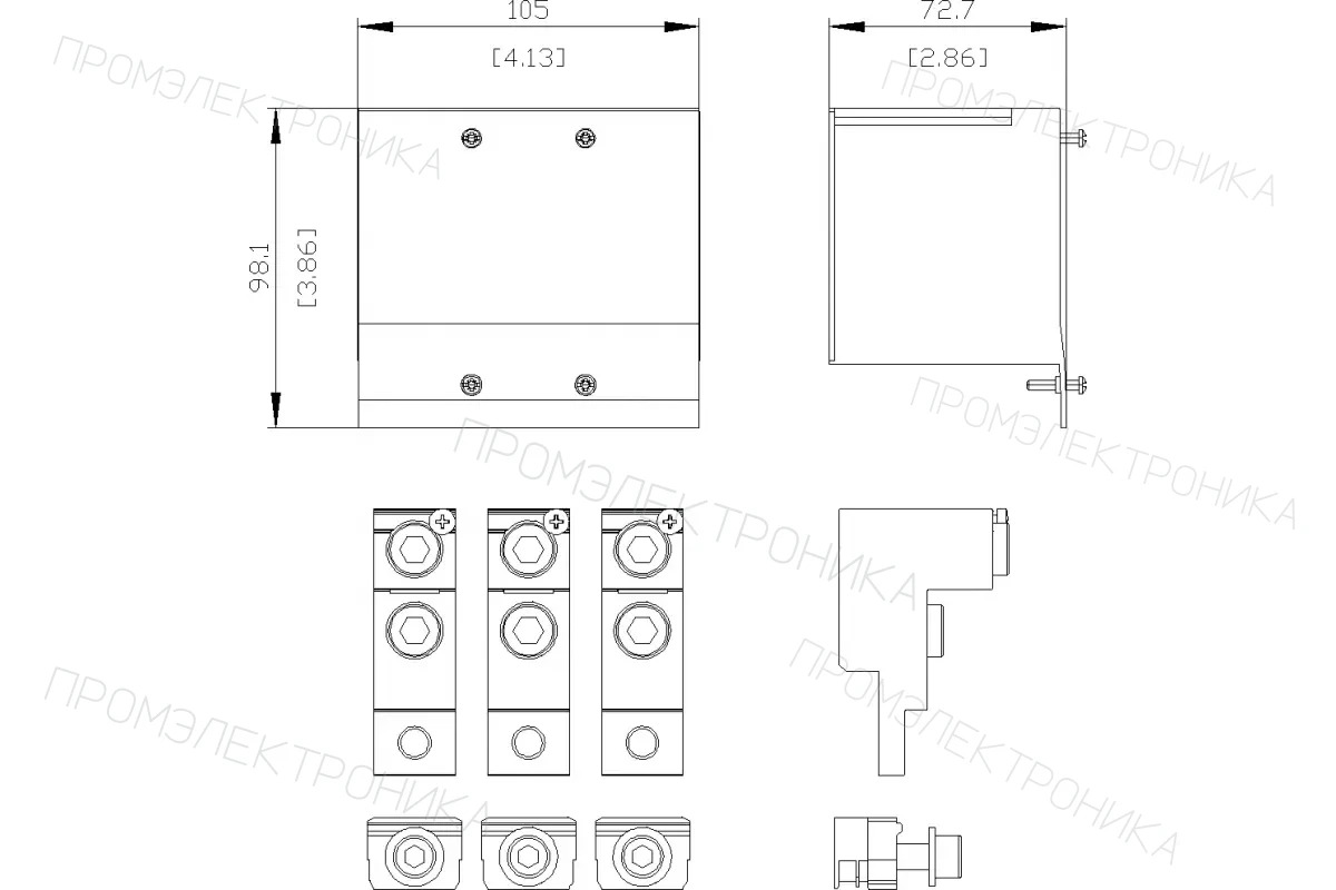 Siemens 3VA9243-0JC13 — Клемма для проводов круглого сечения большая