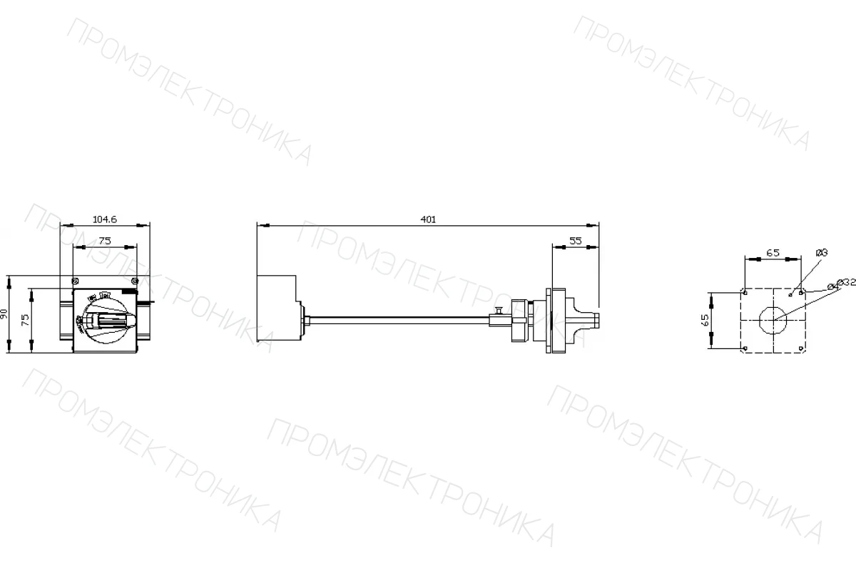Siemens 3VA9257-0EK27 — Фронтальный поворотный привод для аварийного отключения с устройством блокировки двери
