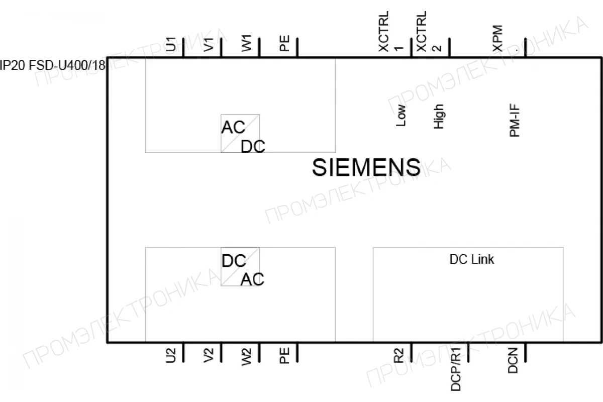 Siemens 6SL3210-1SE24-5AA0 — SINAMICS S120 СИЛОВОЙ МОДУЛЬ