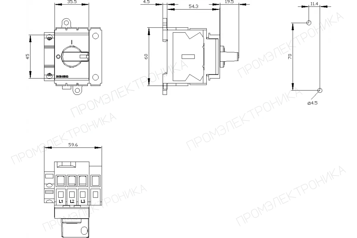 Siemens 3LD3330-0TL11 — Главный выключатель