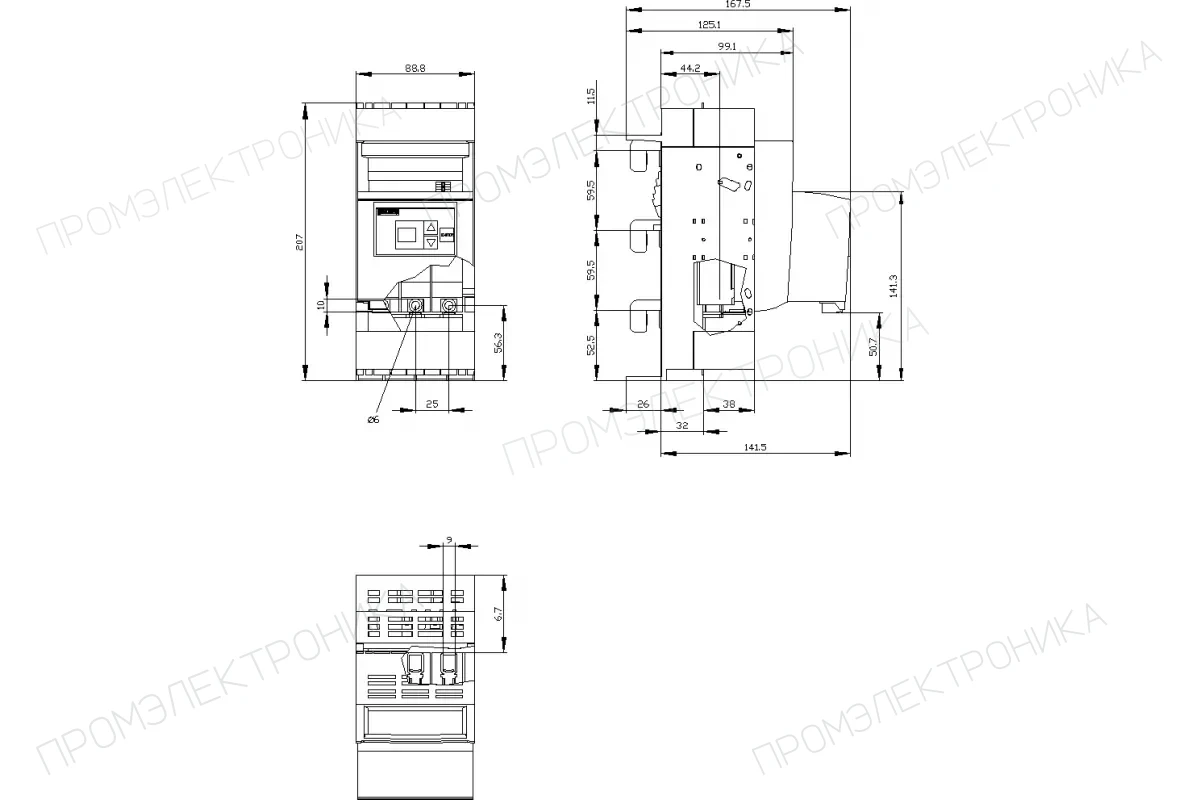Siemens 3NP1123-1BC20 — Установка на монтажной панели