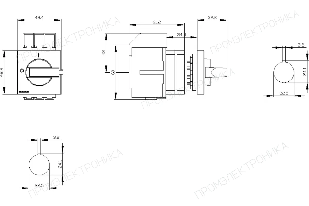 Siemens 3LD3048-1TL53 — Главный выключатель