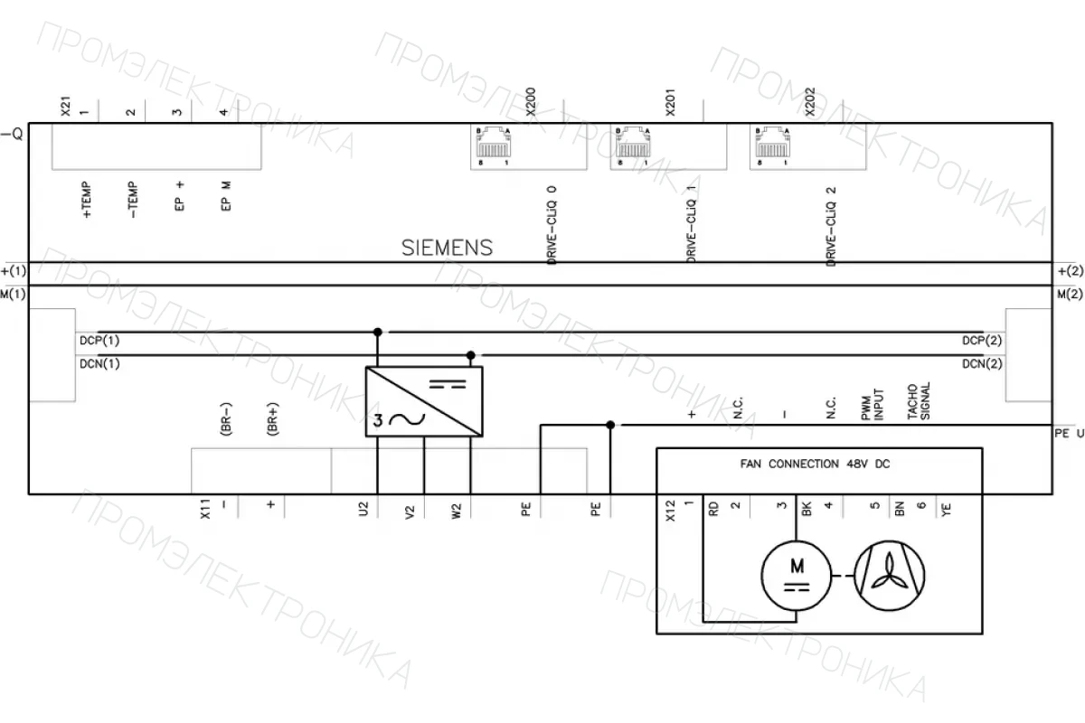 Siemens 6SL5100-0HE23-6DD0 — компонент приводной техники
