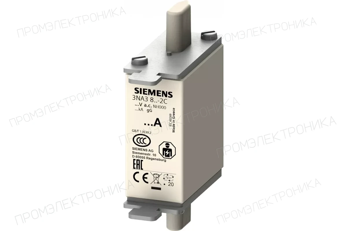 Siemens 3NA3836-2C — LV HRC плавкая вставка GG/gL размер