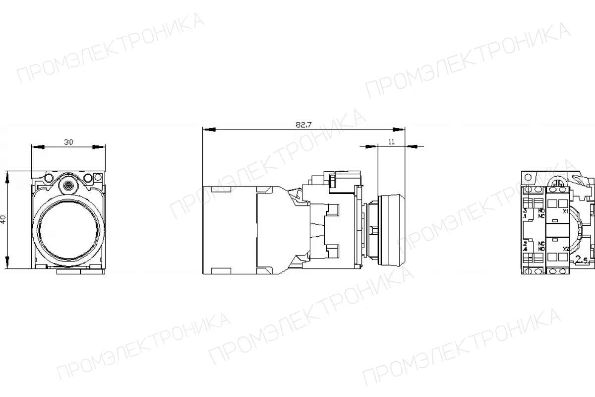 Siemens 3SU1132-0AB20-3CA0 — Кнопка с подсветкой