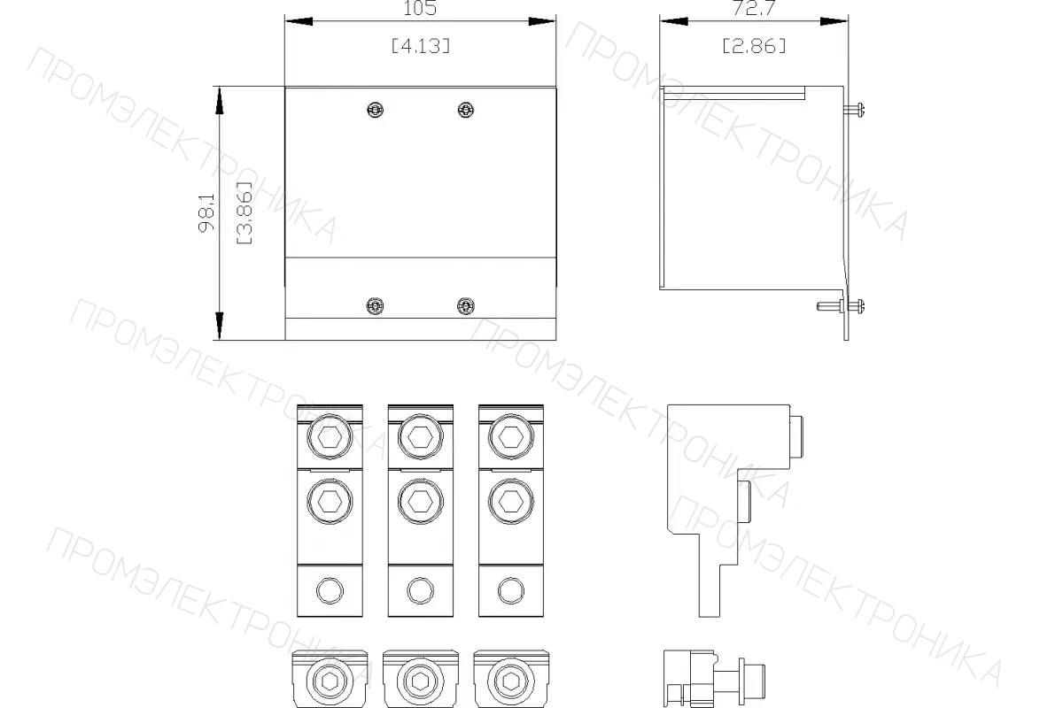 Siemens 3VA9243-0JJ22 — Клемма для проводов круглого сечения