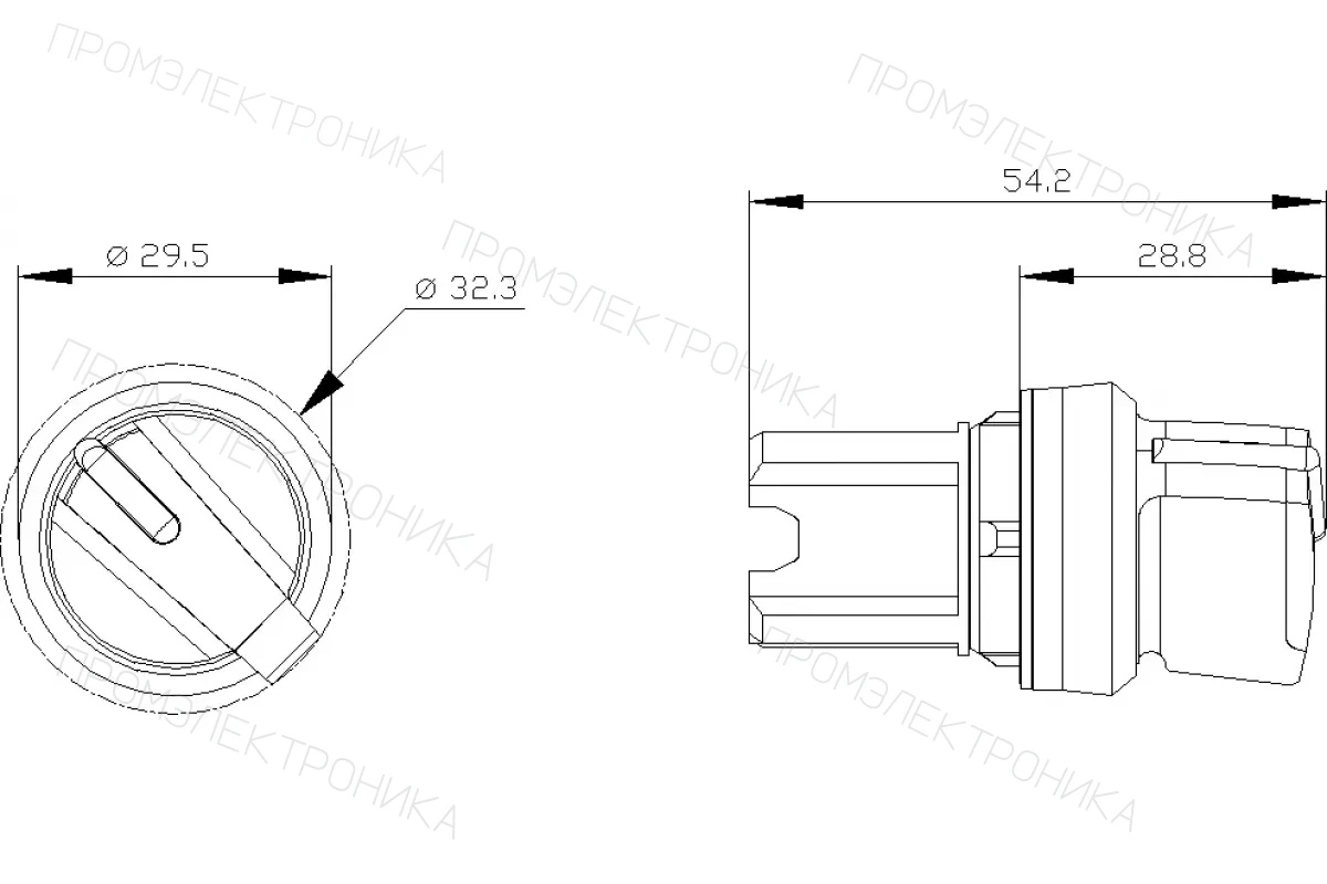 Siemens 3SU1032-2BC60-0AA0 — Актуатор поворотного переключателя с возможностью подсветки