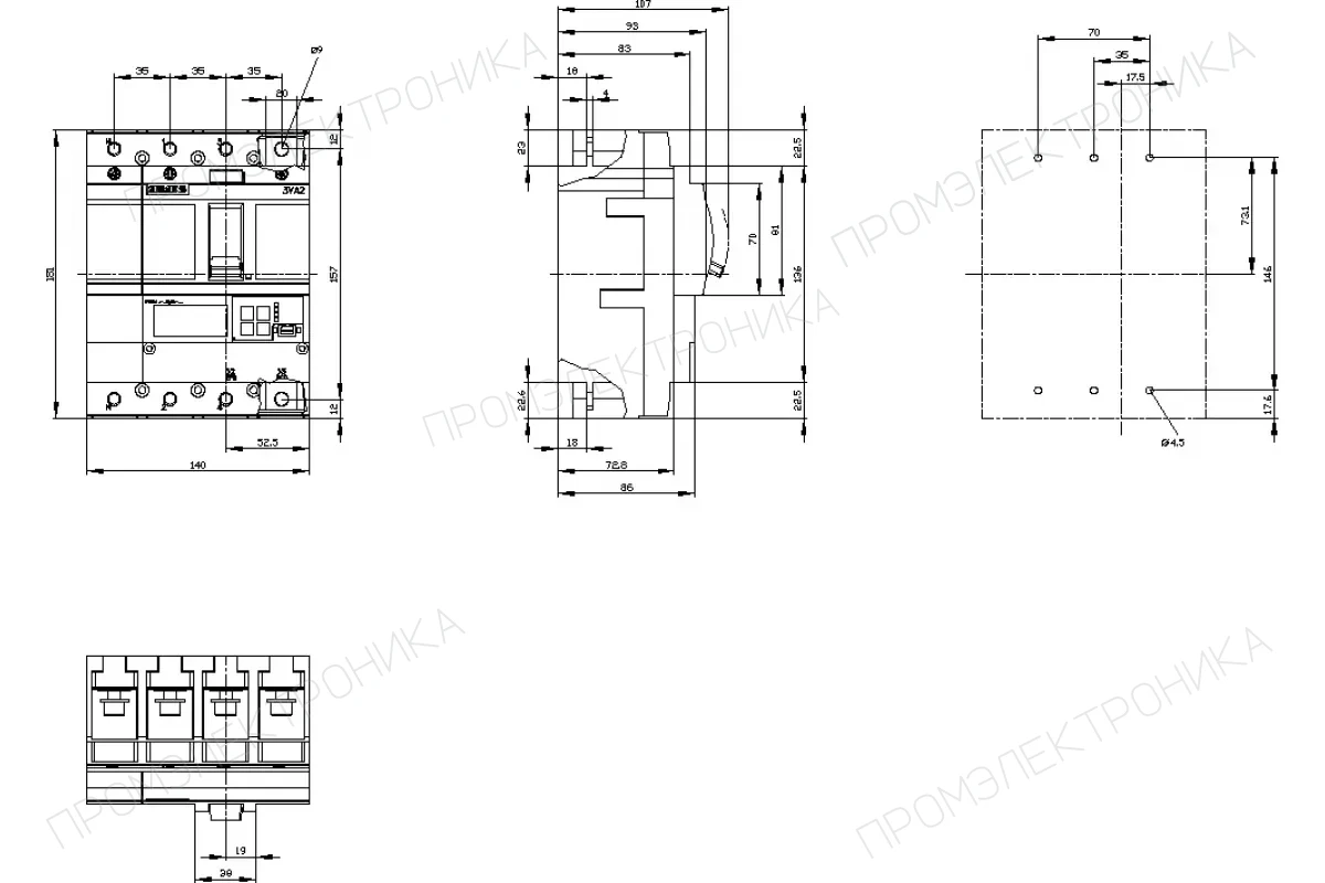 Siemens 3VA2110-5JQ42-0AA0 — 3VA автоматические выключатели в литом корпусе до 250 A