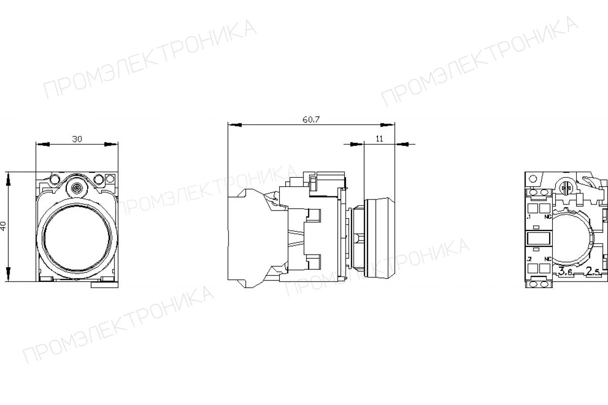 Siemens 3SU1130-0AB20-3FA0 — Кнопочный выключатель