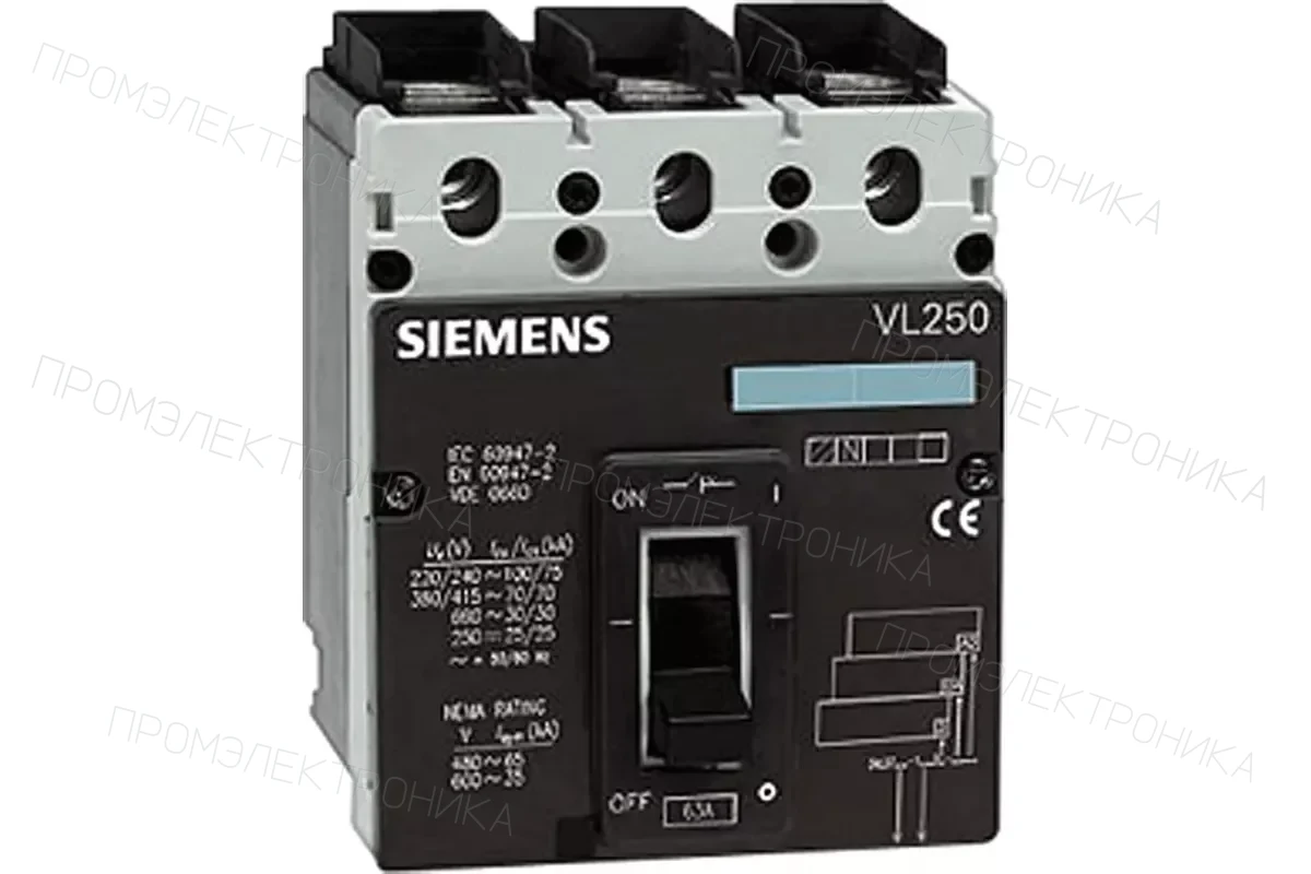 Siemens 3VL5763-1DC36-0AA0 — АВТОМАТИЧЕСКИЙ ВЫКЛЮЧАТЕЛЬ VL