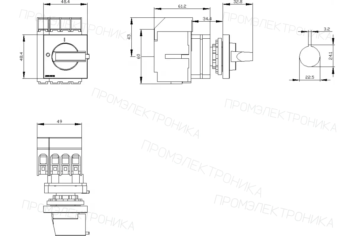 Siemens 3LD3050-0TK13 — Главный выключатель