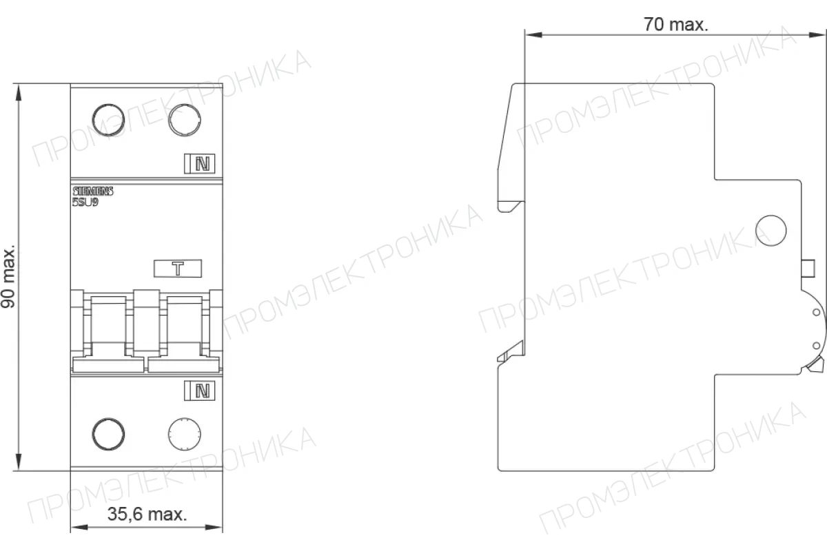 Siemens 5SU1674-8BK81 — Дифференциальные автоматические выключатели