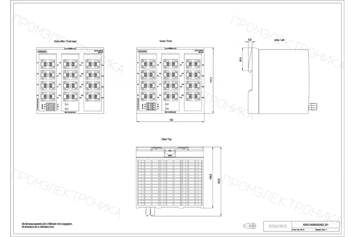 Siemens 6GK5116-0BA00-2AB2 — Scalance xb116 промышленный неуправляемый коммутатор industrial ethernet