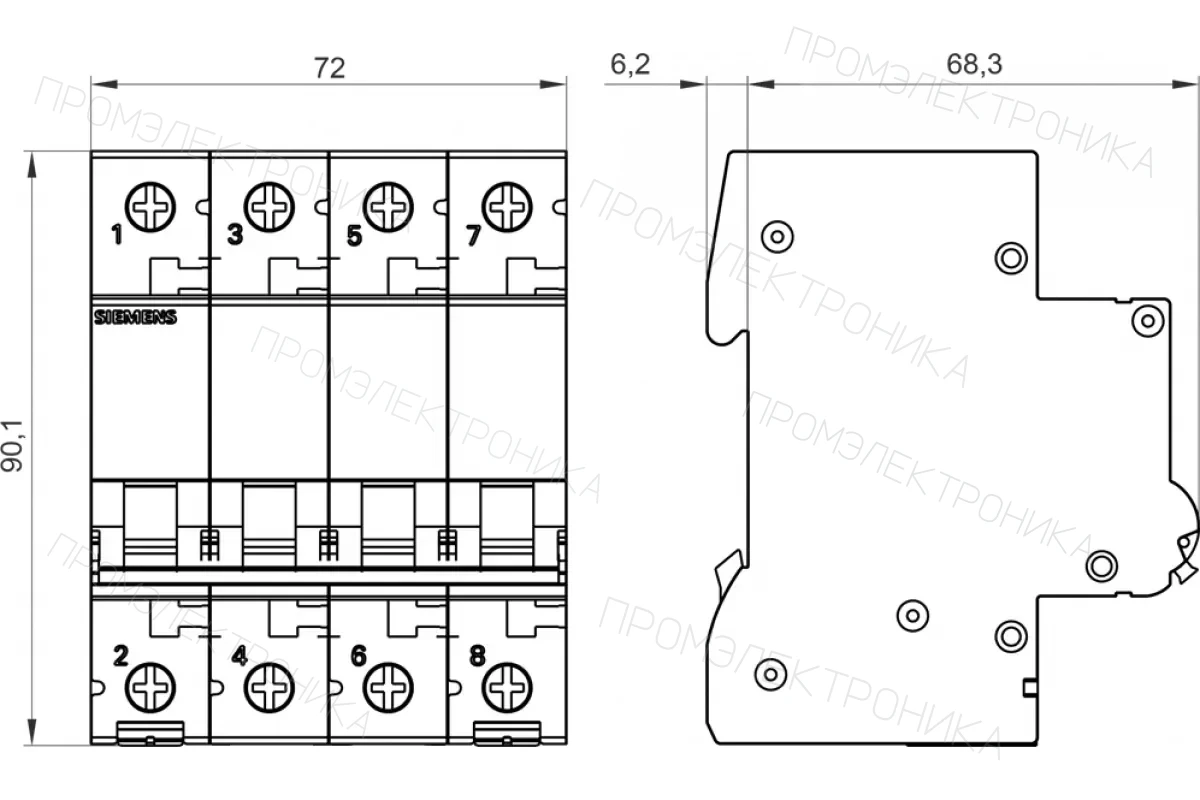 Siemens 5SL3404-7 — Основные устройства