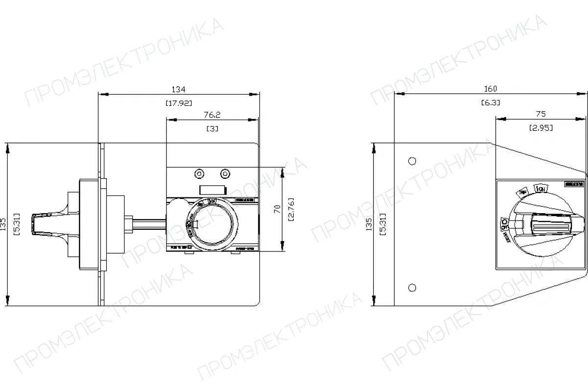 Siemens 3VA9137-0PK51 — Боковой поворотный привод стандарт мэк