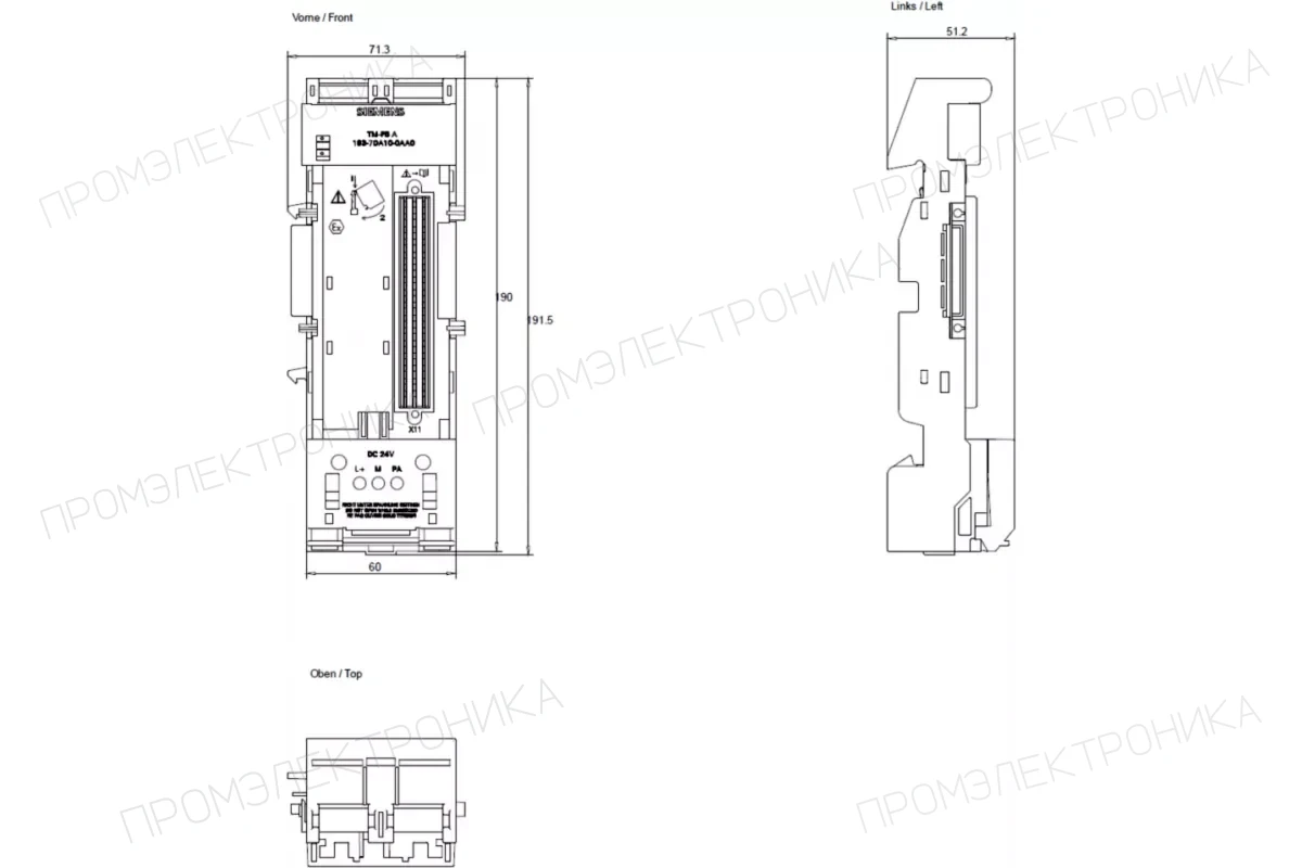 Siemens 6ES7195-1BE00-0XA0 — промышленный компонент
