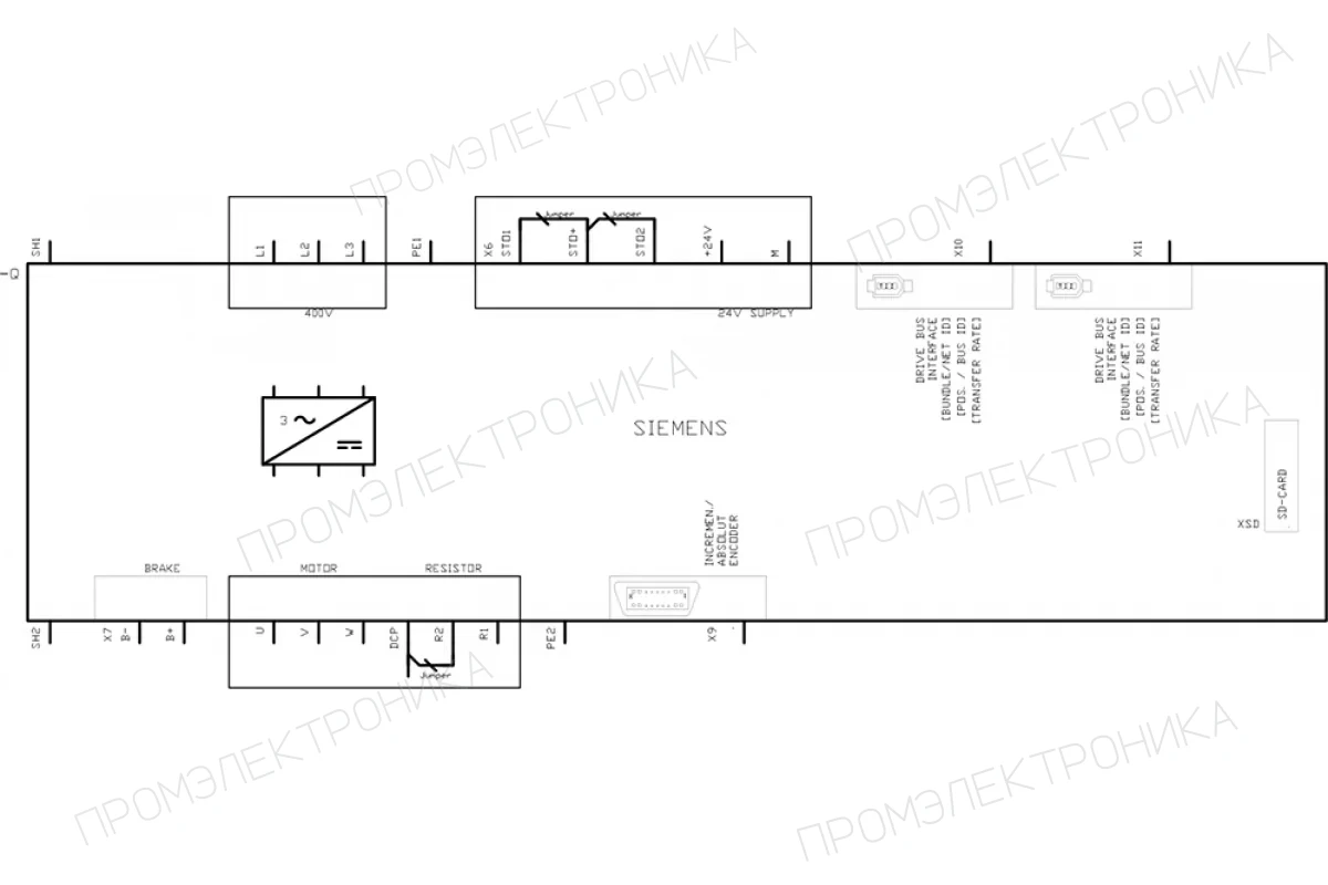 Siemens 6SL3111-4VE21-6EC1 — B01 модуль питания sinamics