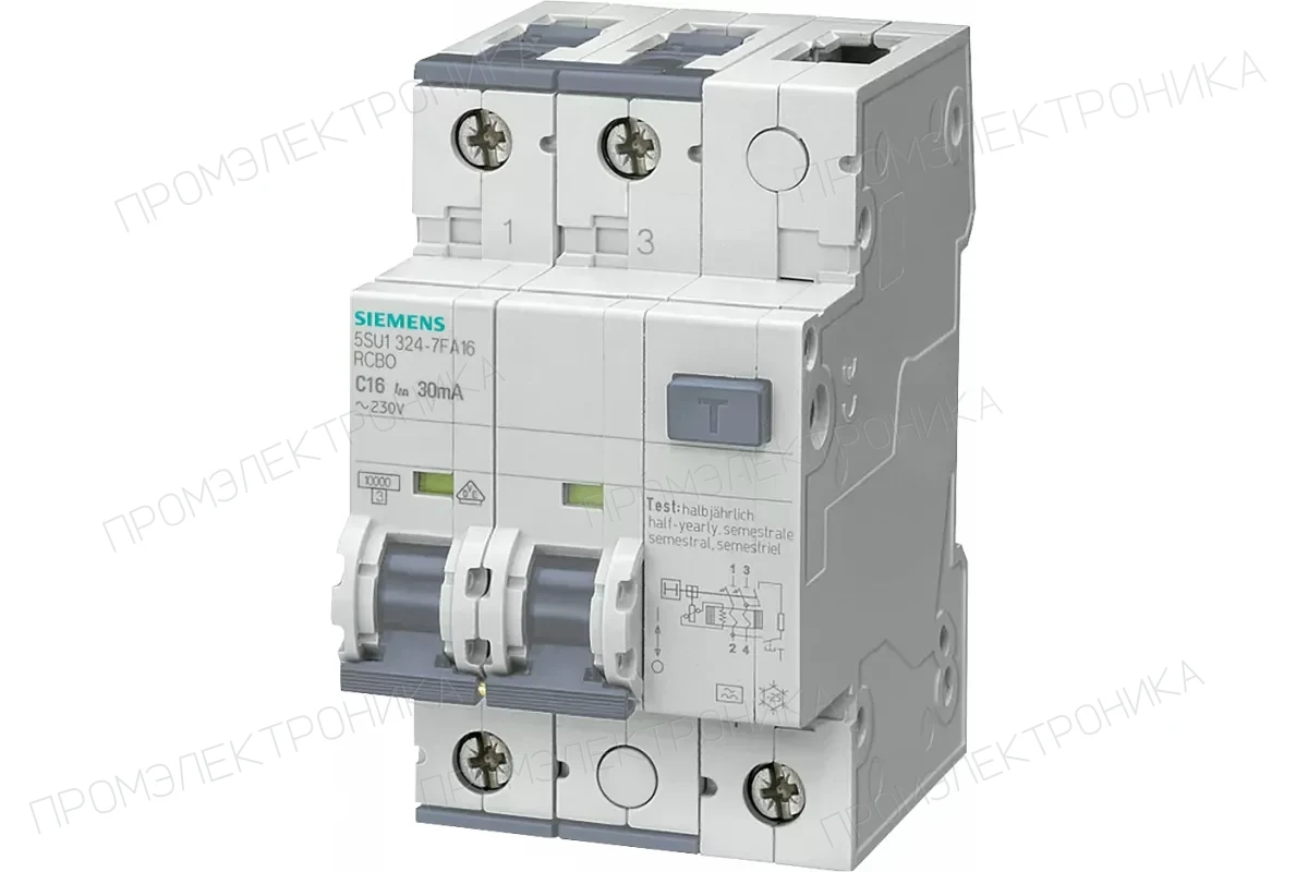 Siemens 5SU1324-6FA06 — Дифференциальные автоматические выключатели