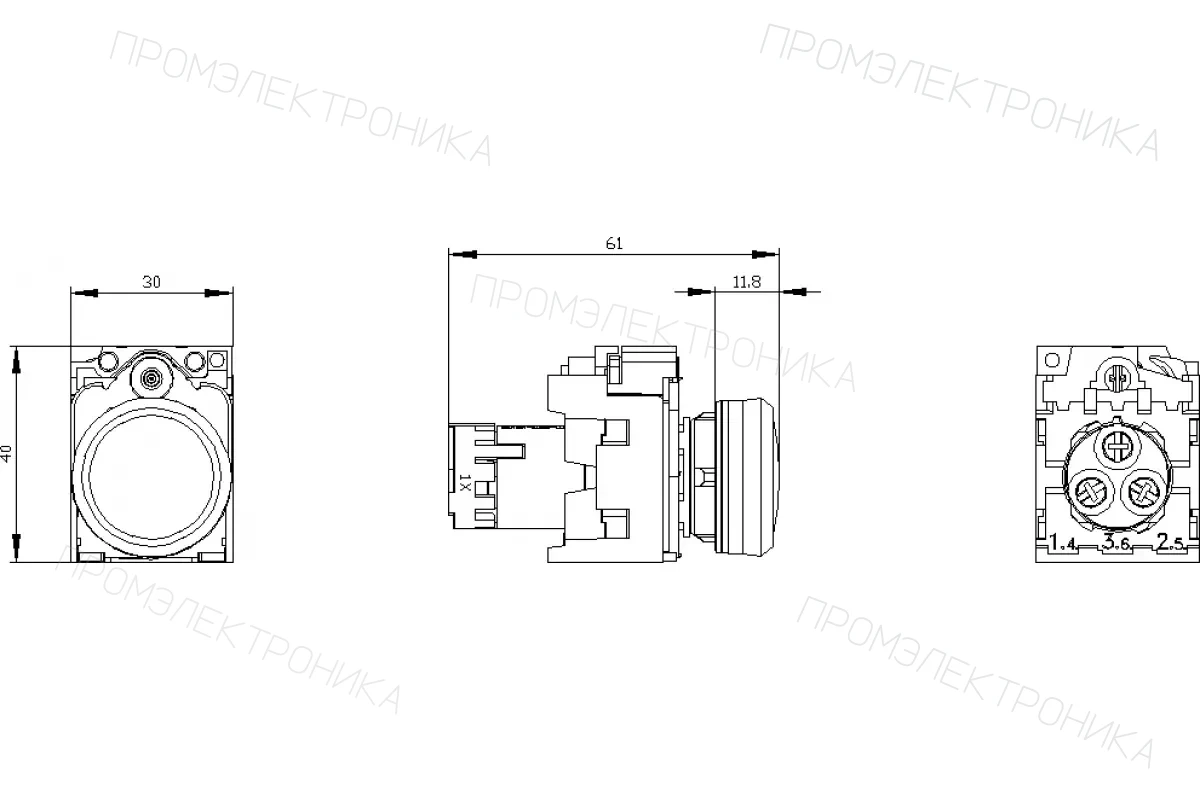 Siemens 3SU1201-6AB70-1AA0 — Световой индикатор компактный
