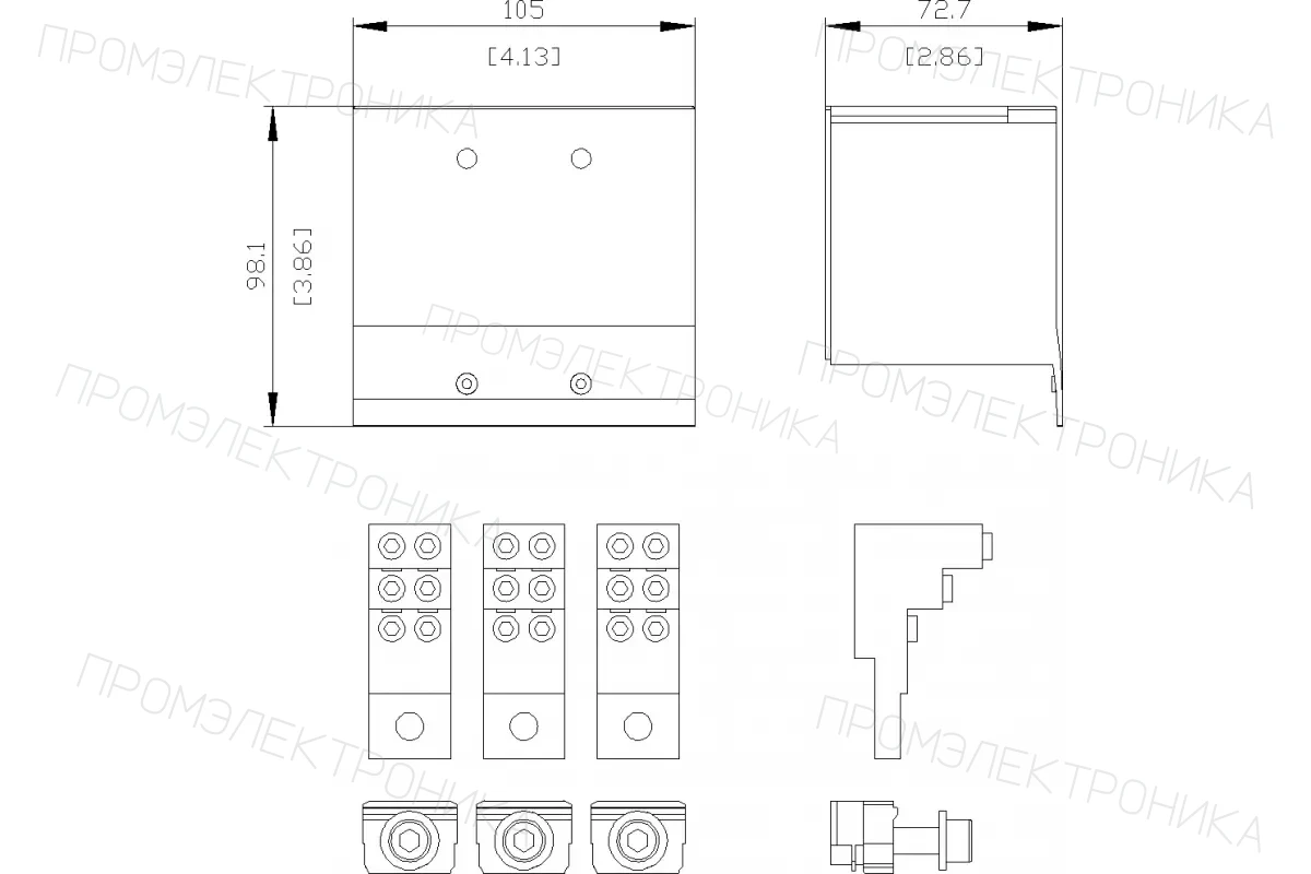 Siemens 3VA9254-0QC00 — Передние соединительные пластины расширенн