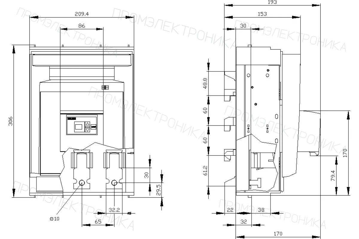 Siemens 3NP1153-1JC10 — Установка на монтажной панели