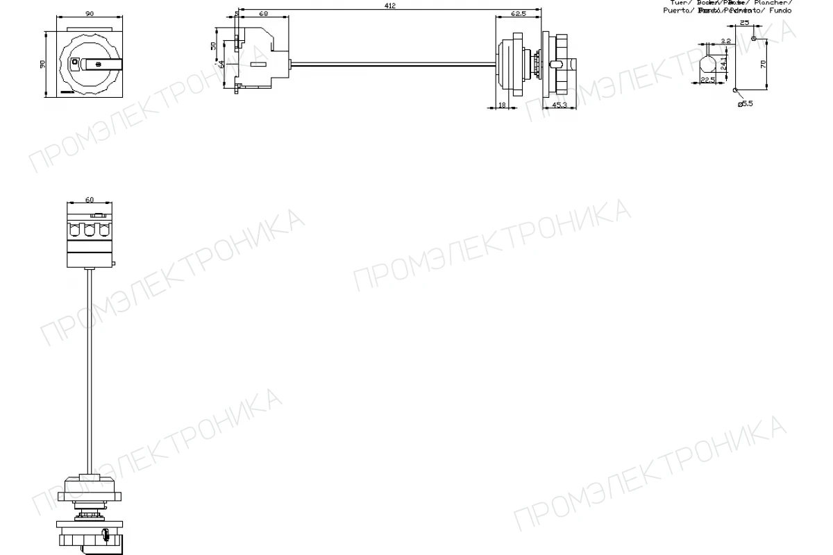 Siemens 3LD2545-0TK51 — Главный управляющий переключатель