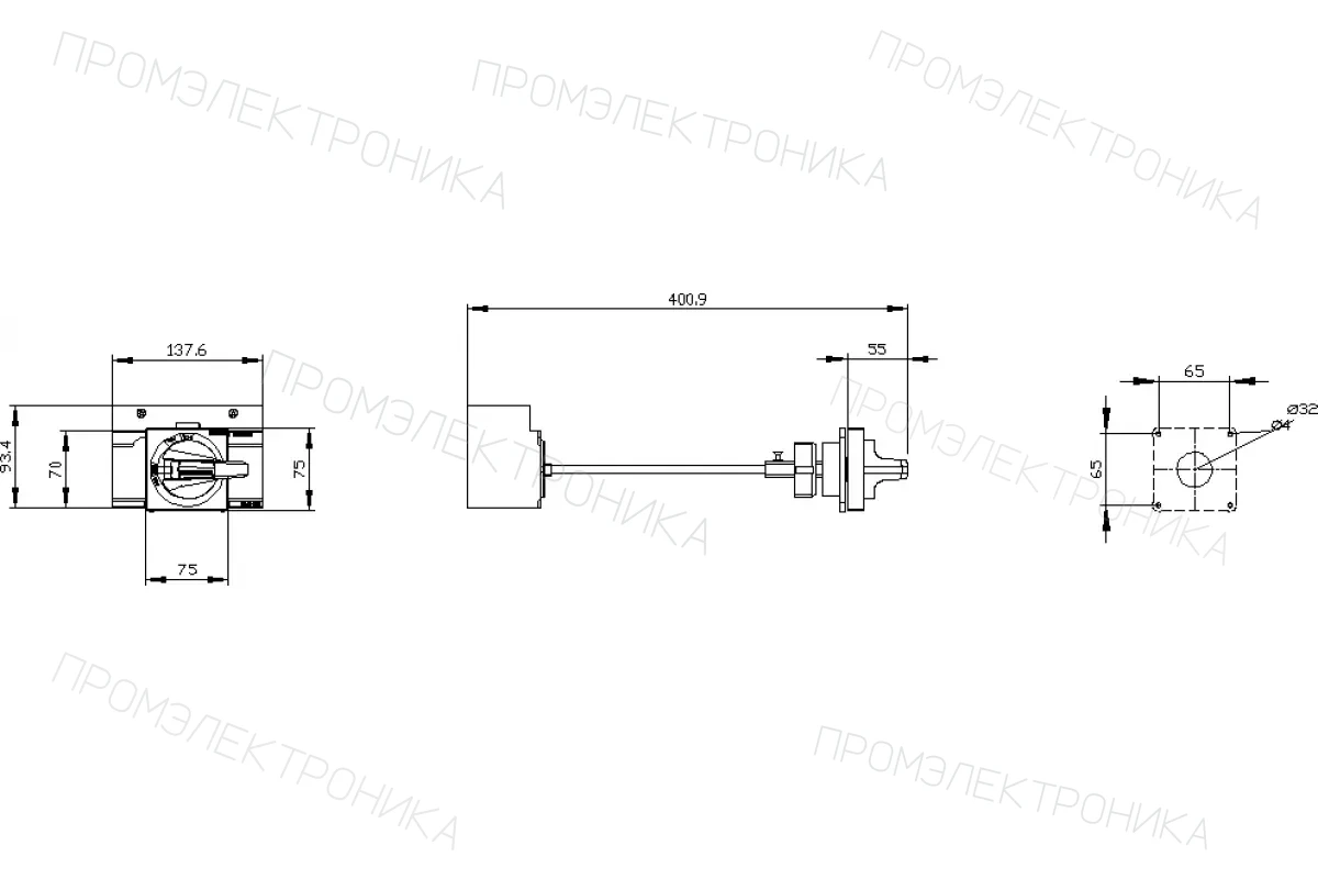 Siemens 3VA9467-0FK27 — Поворотный привод с установкой на дверь аварийн
