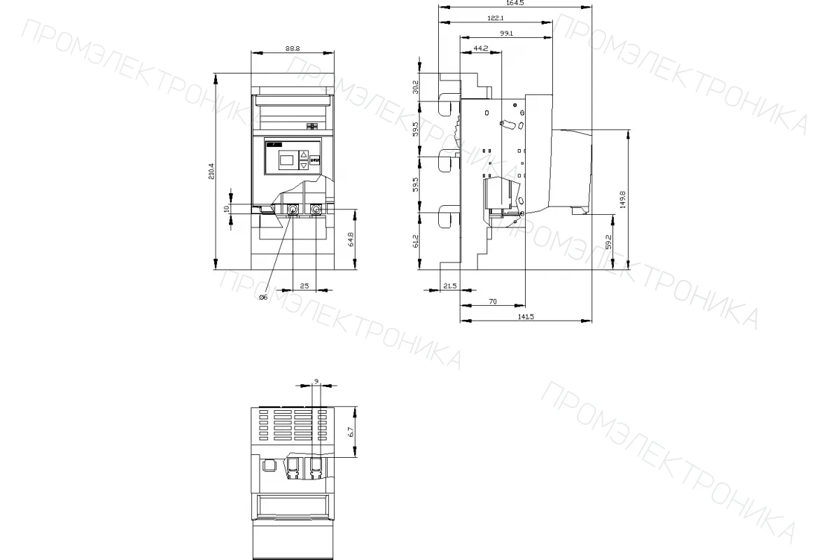 Siemens 3NP1123-1JC20 — Установка на монтажной панели