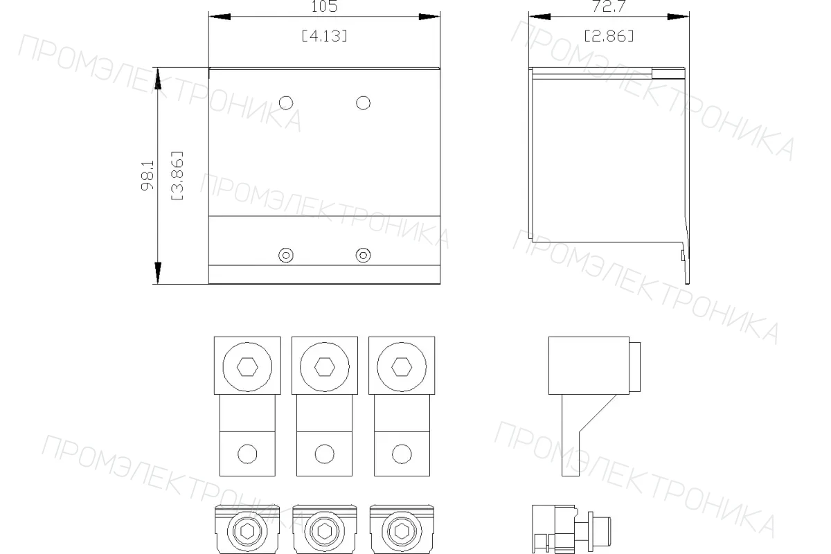 Siemens 3VA9243-0JJ13 — Клемма для проводов круглого сечения большая