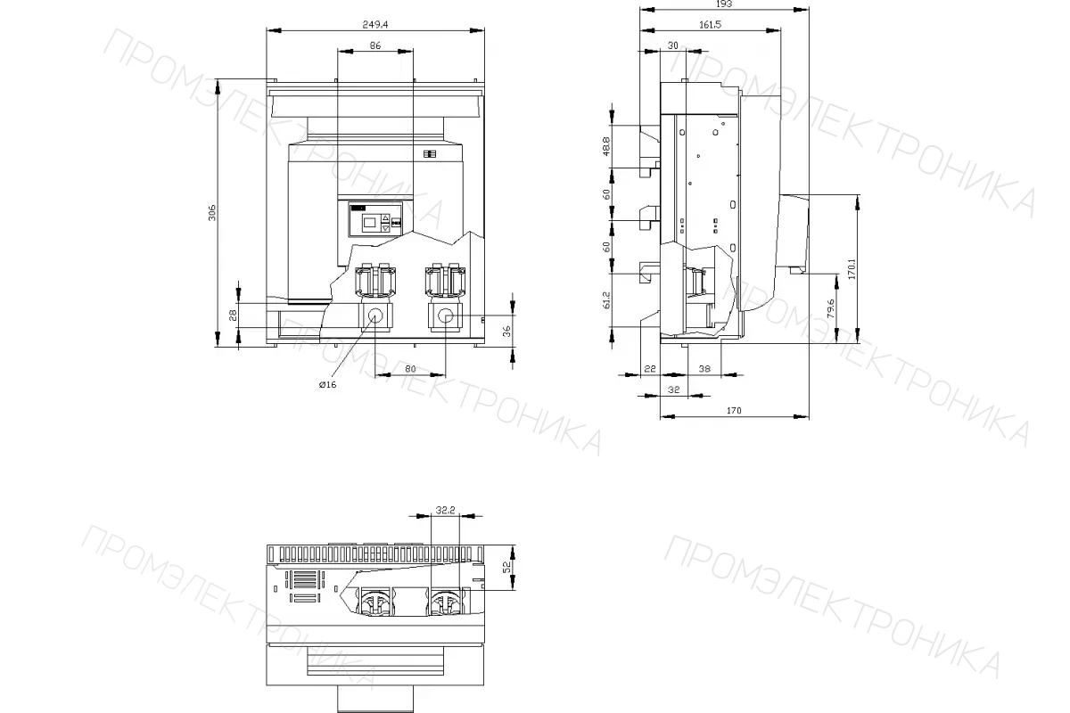 Siemens 3NP1163-1JC23 — Установка на монтажной панели