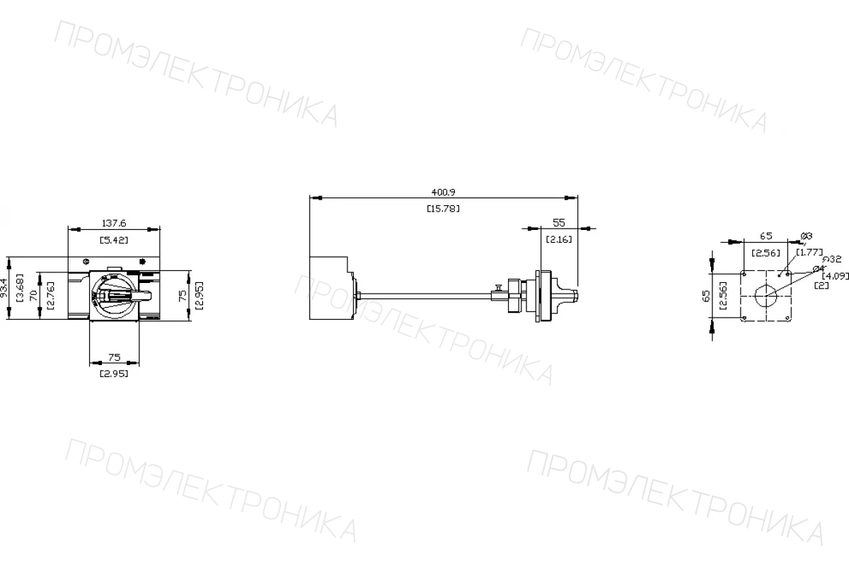 Siemens 3VA9447-0FK35 — Дверных поворотных приводов для аварийного отключения nema тип