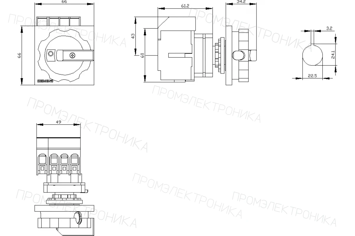 Siemens 3LD3350-1TL11 — Главный выключатель