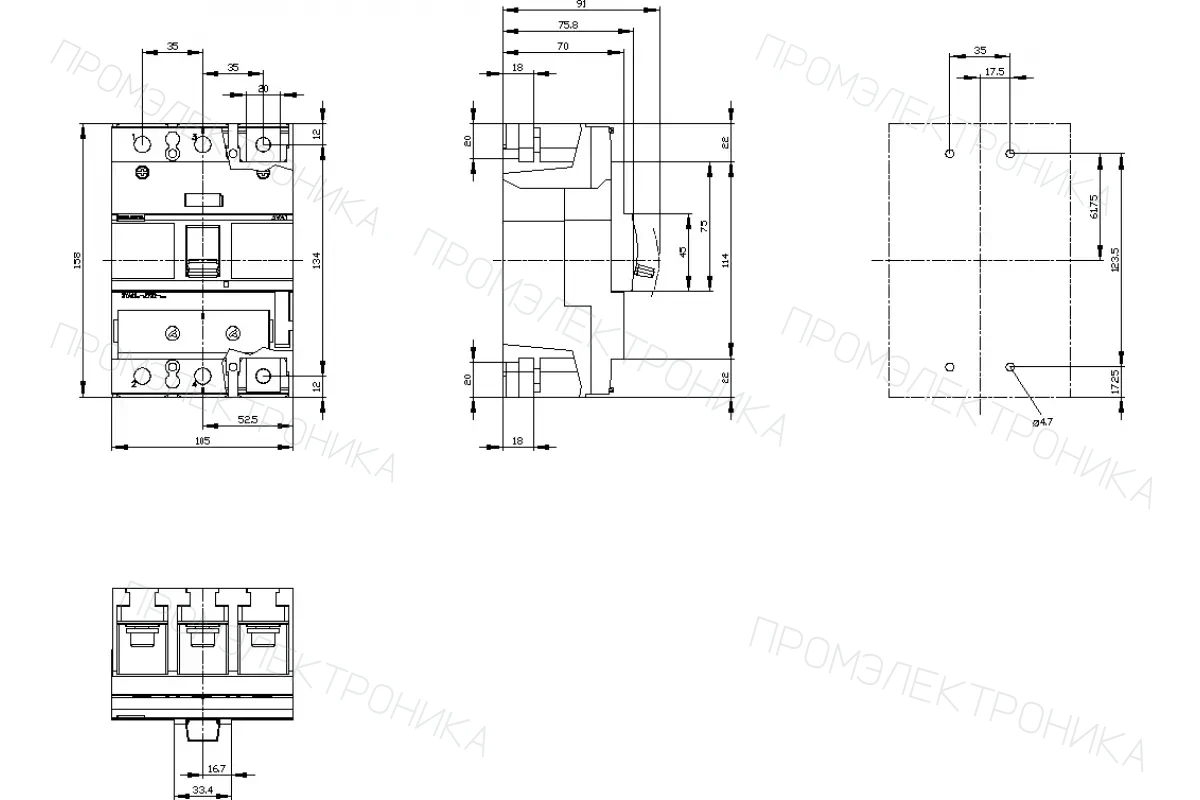 Siemens 3VA1216-4EF32-0KC0 — Выключатель в литом корпусе