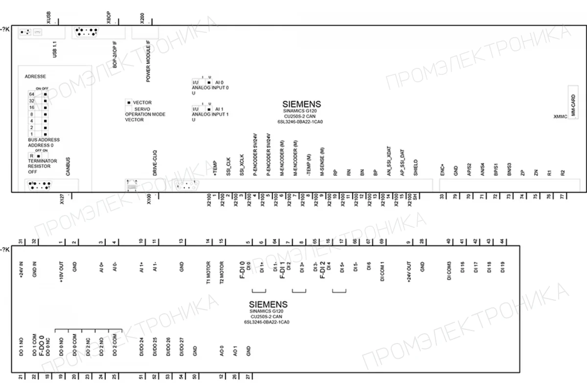 Siemens 6SL3244-0BA21-1PA0 — запасная часть SINAMICS