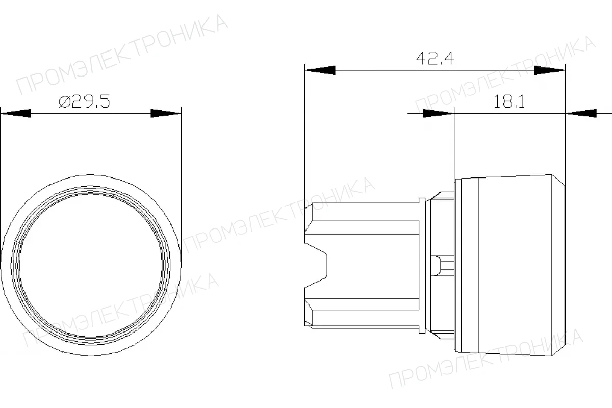 Siemens 3SU1031-1AD30-0AA0 — Актуатор грибовидной кнопки с возможностью подсветки