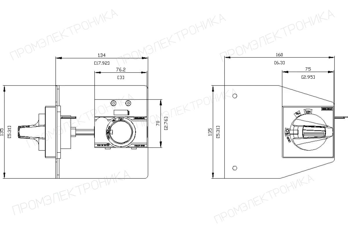 Siemens 3VA9137-0PK53 — Боковой поворотный привод стандарт мэк