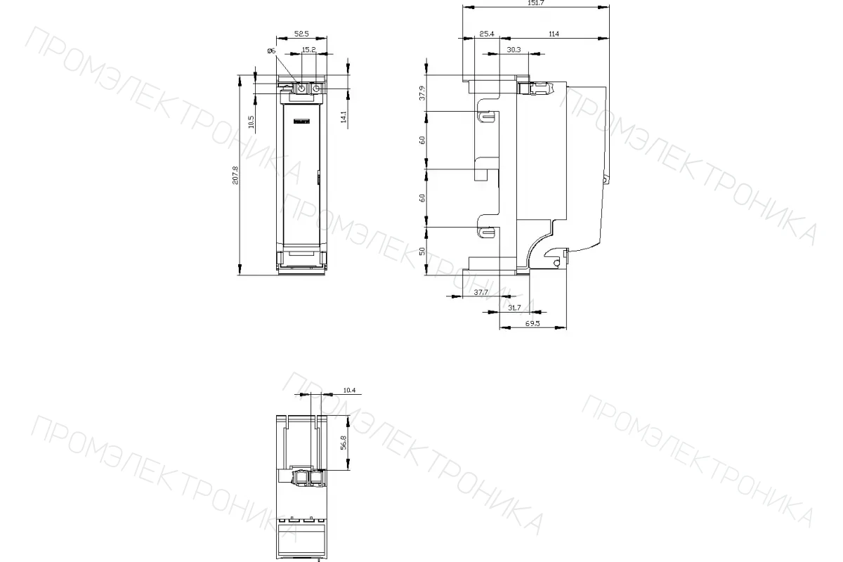 Siemens 3NP1113-1BC20 — Установка на монтажной панели