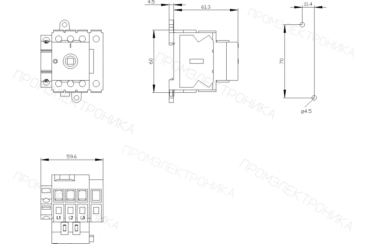 Siemens 3LD3010-1TK05 — Главный выключатель
