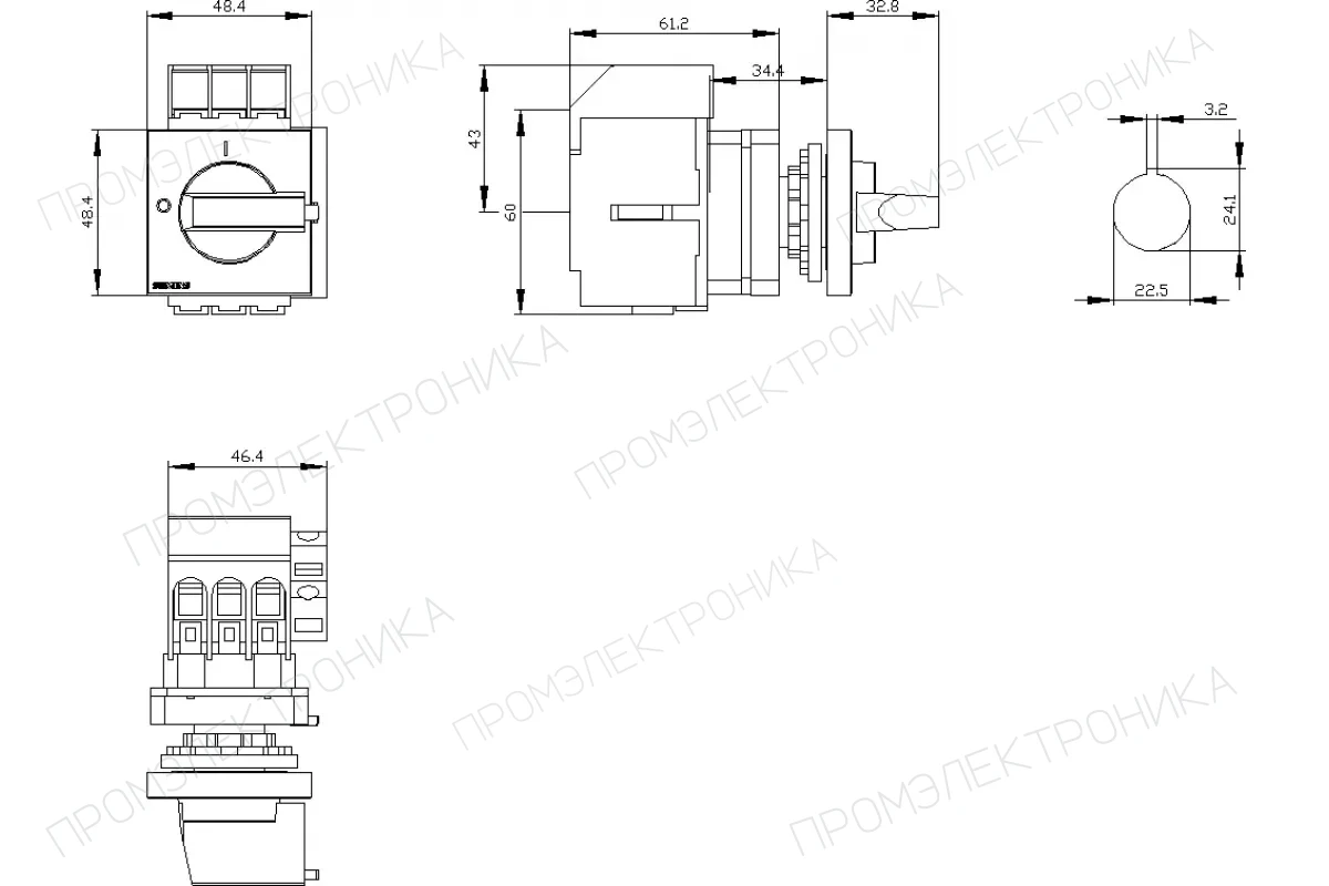 Siemens 3LD3050-0TL13 — Главный выключатель