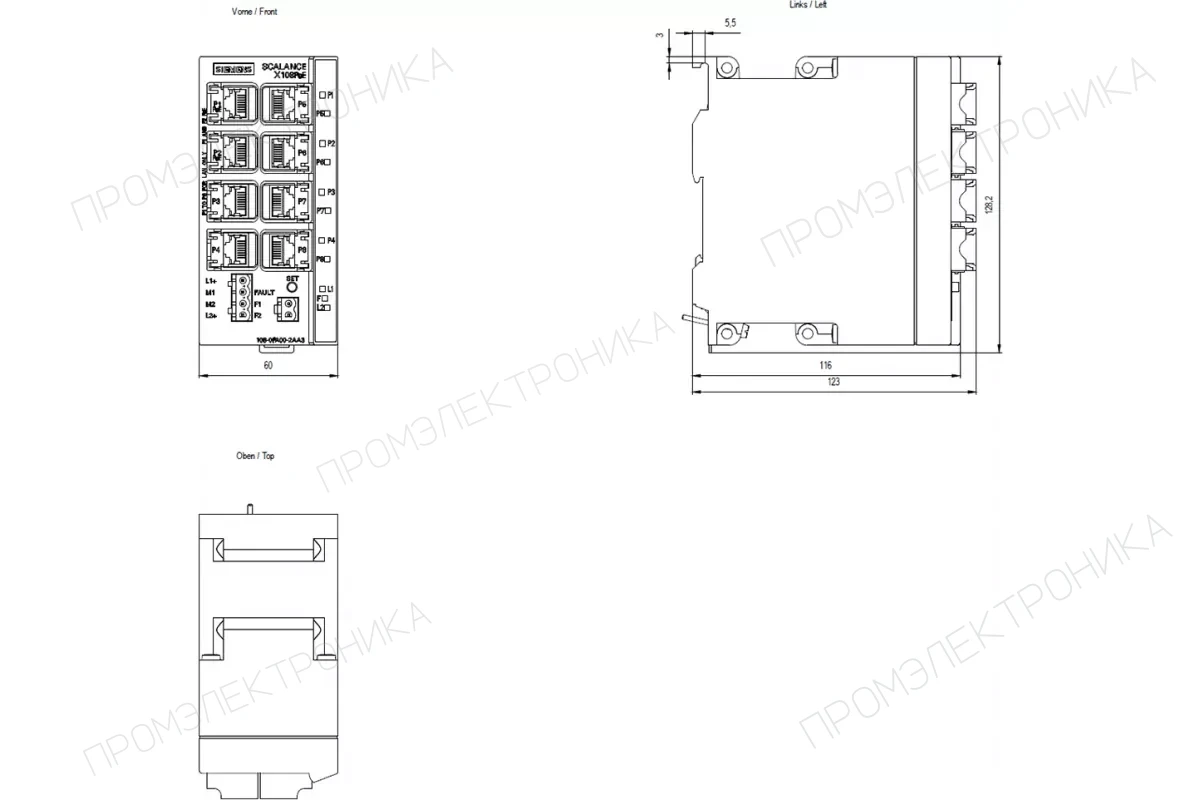Siemens 6GK5106-2BD00-2AC2 — Scalance xc106-2 промышленный неуправляемый коммутатор industrial ethernet