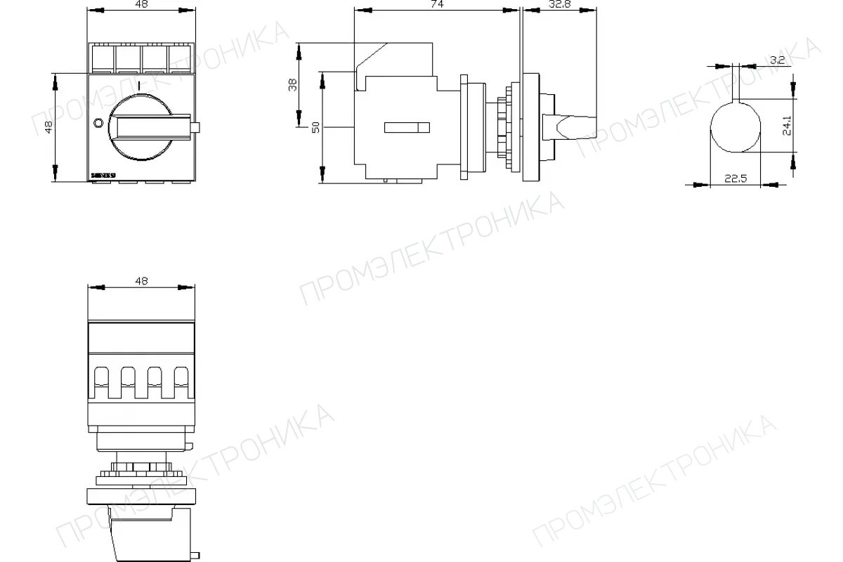 Siemens 3LD2050-0TK13 — Главный/аварийный выключатель